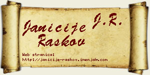 Janićije Raškov vizit kartica